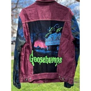 Vintage Y2K RL. R.L. Stine Goosebumps up-cycled Denim Jacket sz L